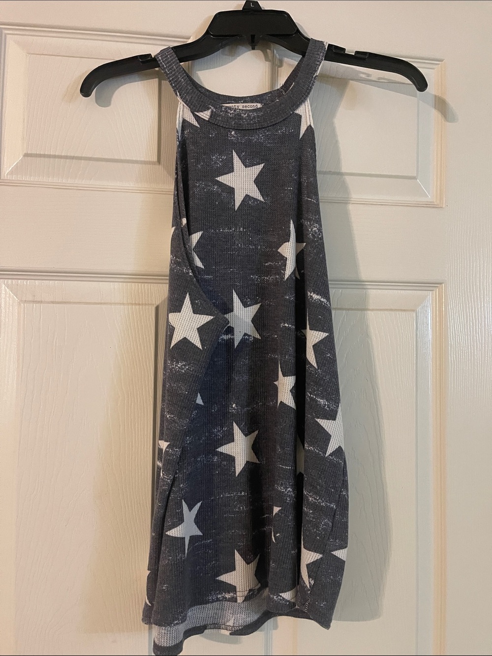 Womens Navy Star Print Halter Dress
